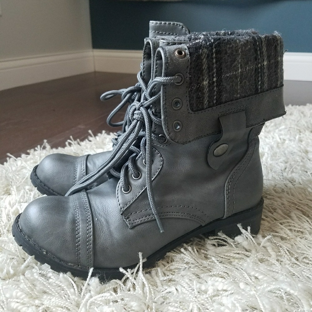 Grey ankle boots